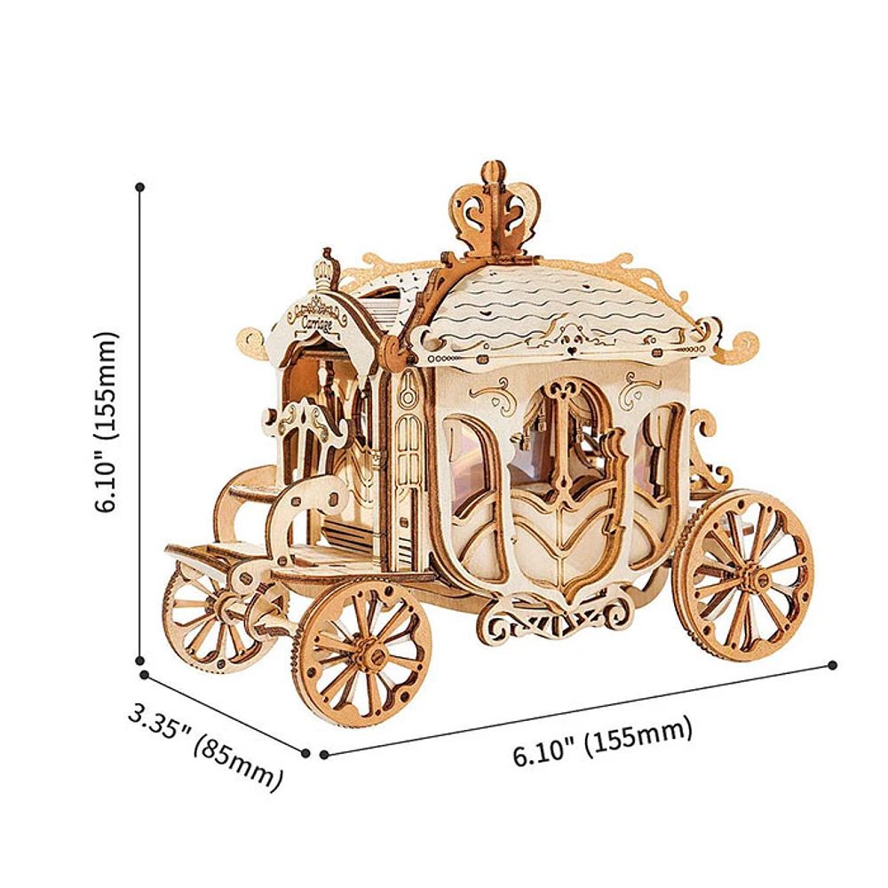 Rolfie 3D Wooden Puzzle Classic Carriage DIY Model Kits Decor