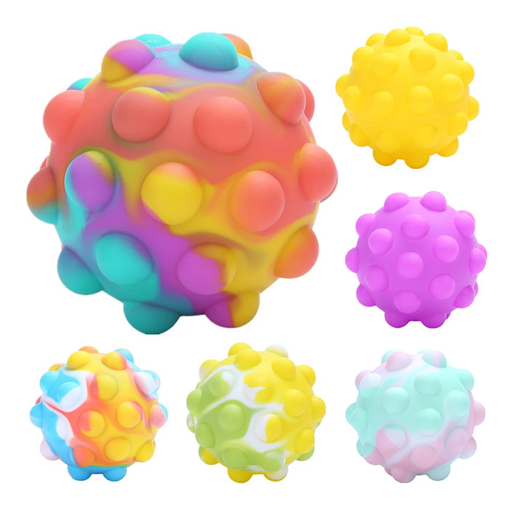 Pop Stress Ball Fidget Toys, 3D Push Bubbles Silicone (Random Color)