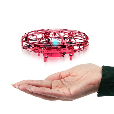 Hover UFO Drone – Hand-Controlled Mini Quadcopter with LED Lights (Assorted Colors and Styles)