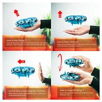 Hover UFO Drone – Hand-Controlled Mini Quadcopter with LED Lights (Random Pick)