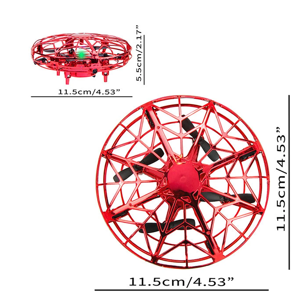 Hover UFO Drone – Hand-Controlled Mini Quadcopter with LED Lights (Random Pick)