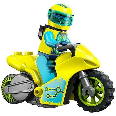 LEGO City Stuntz Cyber Stunt Bike, Flywheel-Powered Motorbike Toy to Perform Jumps and Tricks