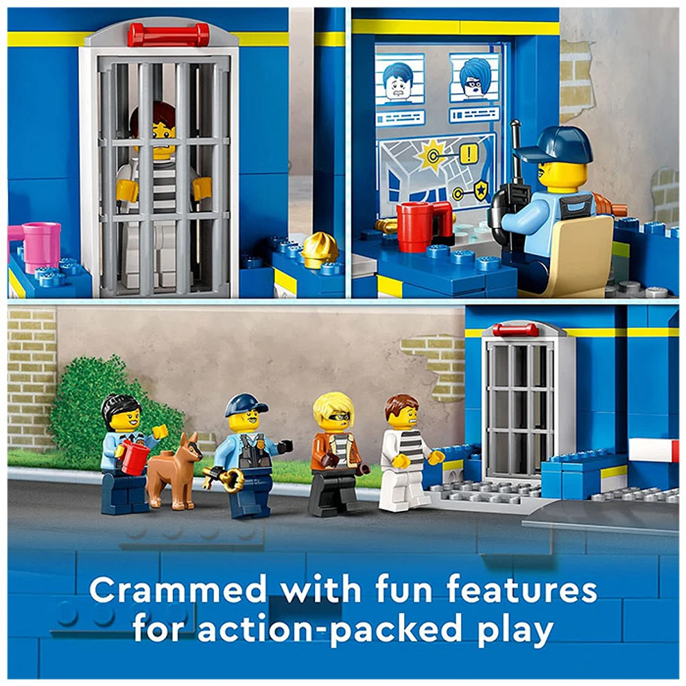 LEGO City Police Station Chase, Playset with Car Toy and Motorbike, Breakout Jail