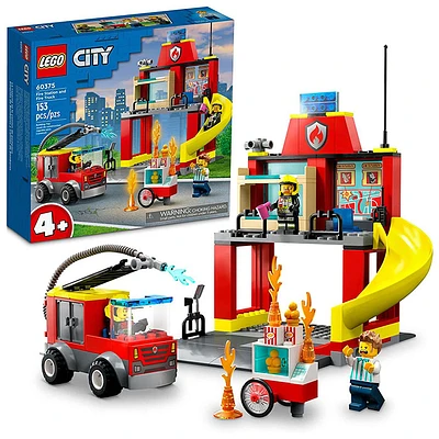 LEGO City Fire Station and Fire Engine, Learning Toys with Firefighter Minifigures Emergency Vehicle