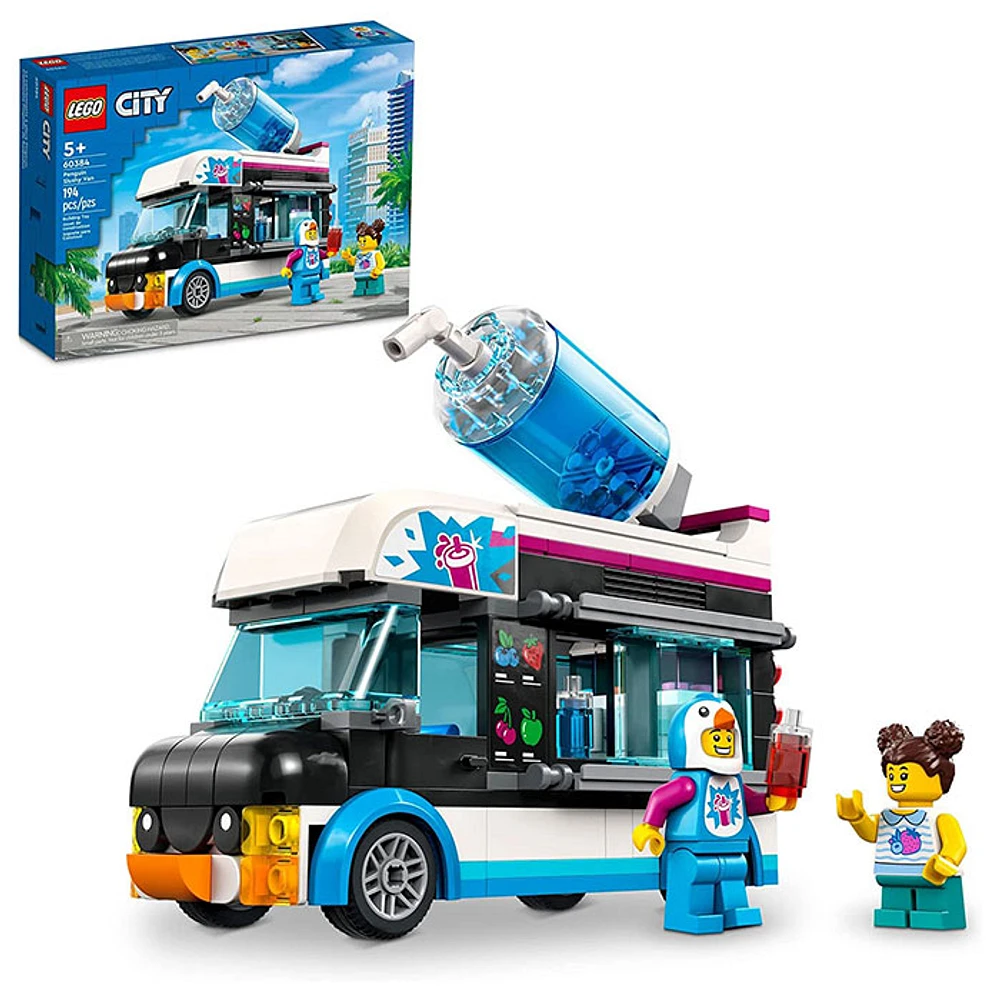 LEGO City Penguin Slushy Van, Truck Toy, Vehicle Building Set with Costume Figure