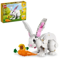 LEGO Creator 3in1 White Rabbit Animal Toy Building Set, Easter Bunny to Seal and Parrot