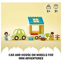 LEGO DUPLO Family House on Wheels ,Toy Car Large Bricks Camping Set