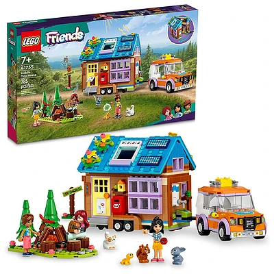 LEGO Friends Mobile Tiny House, Forest Camping Opening Dollhouse Playset with Toy Car