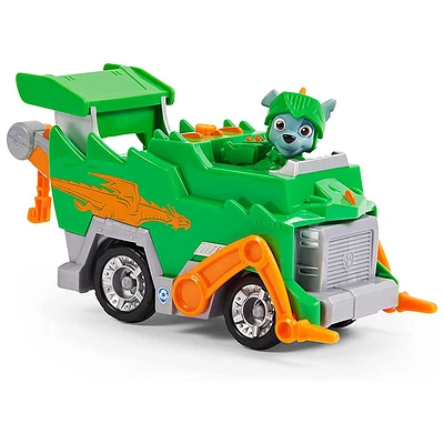 Paw Patrol, Rescue Knights Rocky Transforming Toy Car with Collectible Action Figure