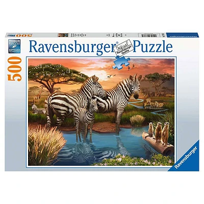 Ravensburger Zebras at the Waterhole 500 Pieces Puzzle