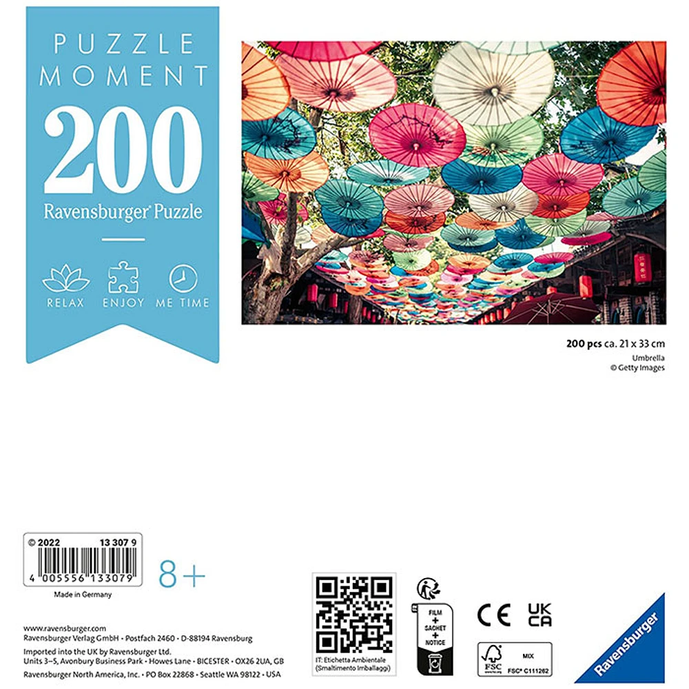 Ravensburger Puzzle Moments: Umbrellas 200 Pieces Puzzle