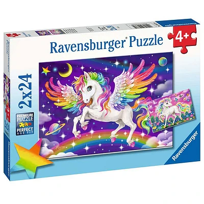 Ravensburger Unicorn and Pegasus, 2 x 24 PC Puzzle