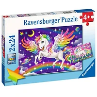 Ravensburger Unicorn and Pegasus, 2 x 24 PC Puzzle