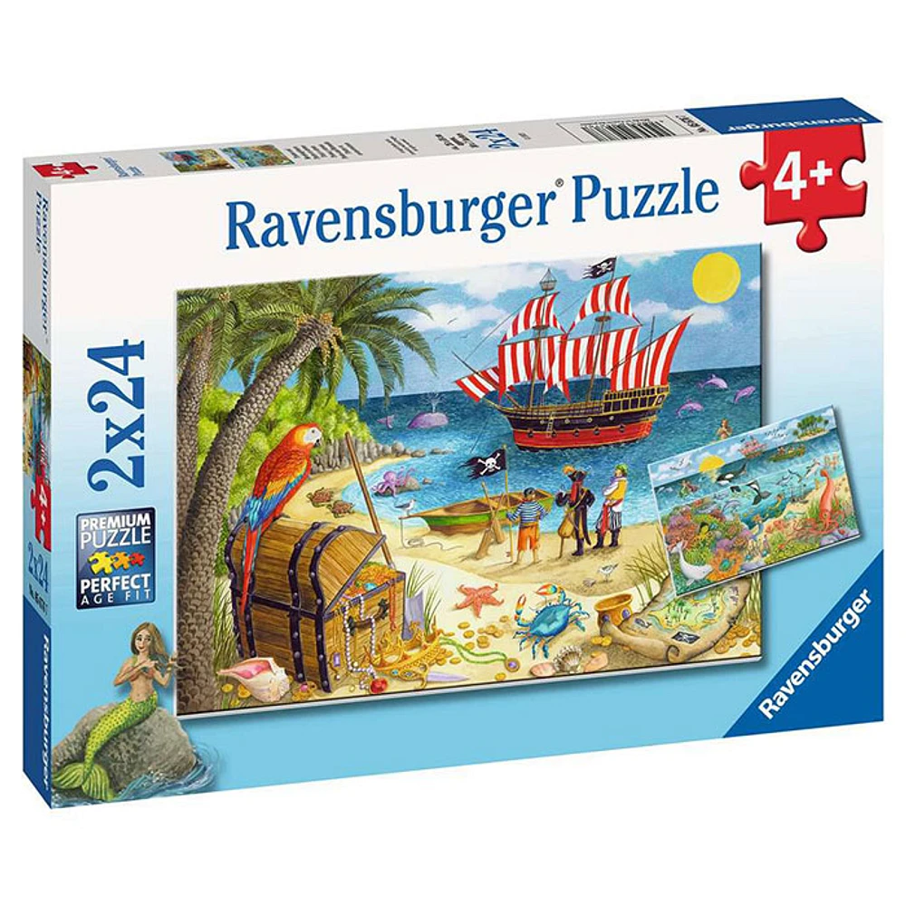 Ravensburger Pirates and Mermaids, 2 x 24 PC Puzzle