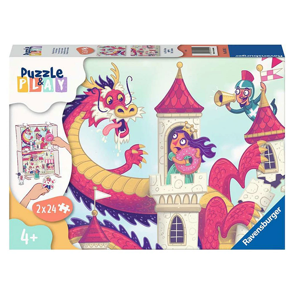 Ravensburger Puzzle and Play: The Donut Dragon, 2 x 24 PC Puzzle