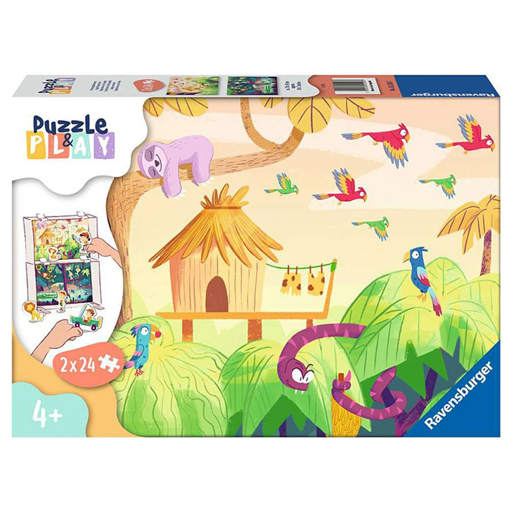 Ravensburger Puzzle and Play: Jungle Exploration, 2 x 24 PC Puzzle