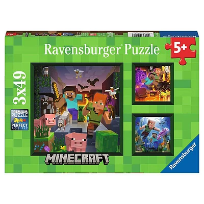 Ravensburger Minecraft Biomes, 3 x 49 PC Puzzle