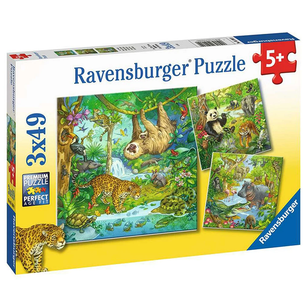 Ravensburger Jungle Fun, 3 x 49 PC Puzzle