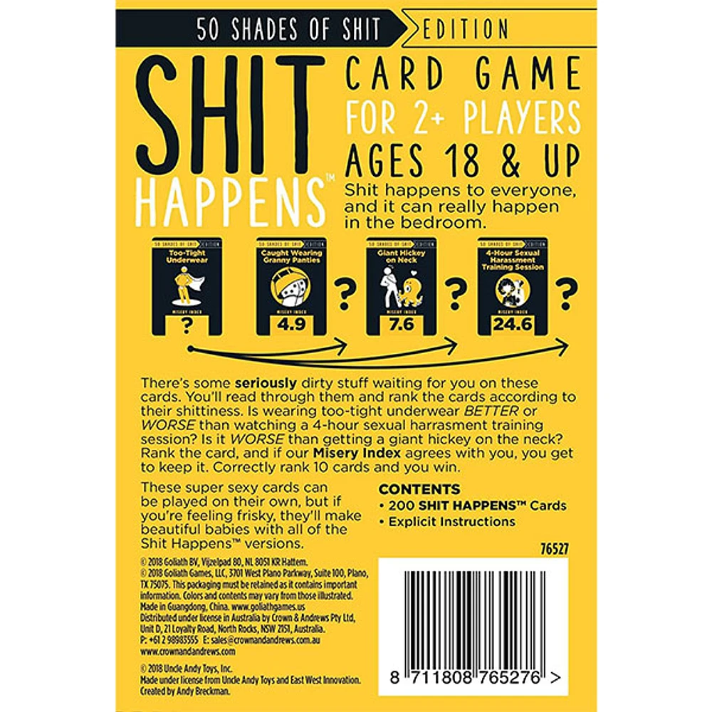 Shit Happens: 50 Shades of Shit Adult Party Game