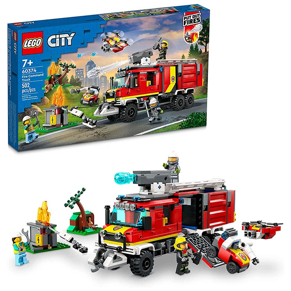 LEGO City Fire Command Unit, Rescue Fire Engine Toy Set