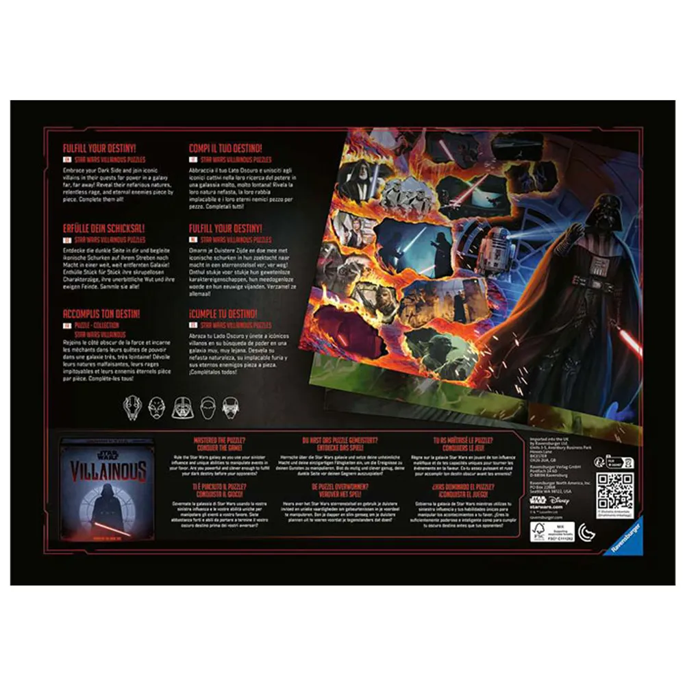 Ravensburger Star Wars Villainous: Darth Vader 1000 Piece Jigsaw Puzzle