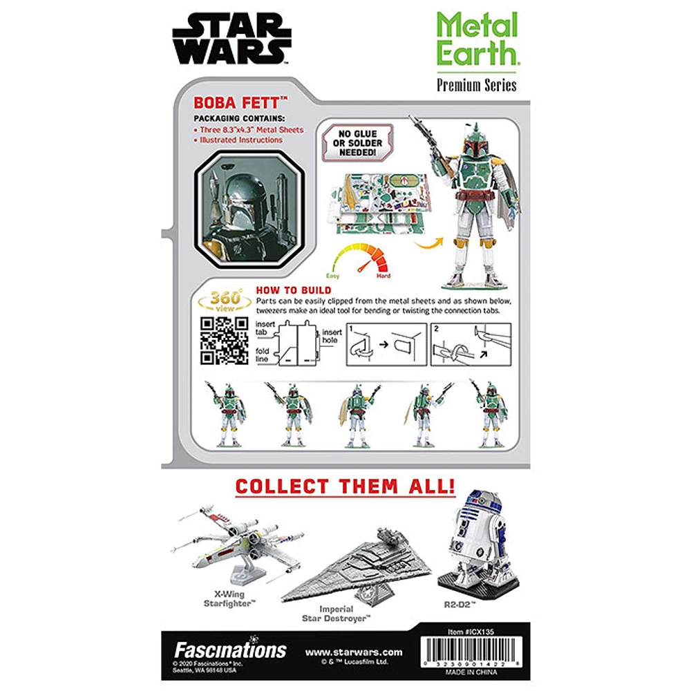 Metal Earth Premium Series Star Wars Boba Fett 3D Metal Model Kit