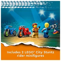 LEGO City Stuntz Spinning Stunt Challenge, 1 or 2 Player Tournaments with Flywheel-Powered Motorcycle Toys