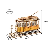 Rolife Tram Car Model DIY 3D Wooden Puzzle – 145 PCS