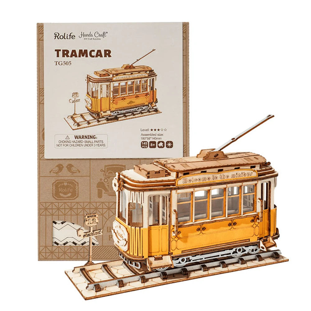 Rolife Tram Car Model DIY 3D Wooden Puzzle – 145 PCS