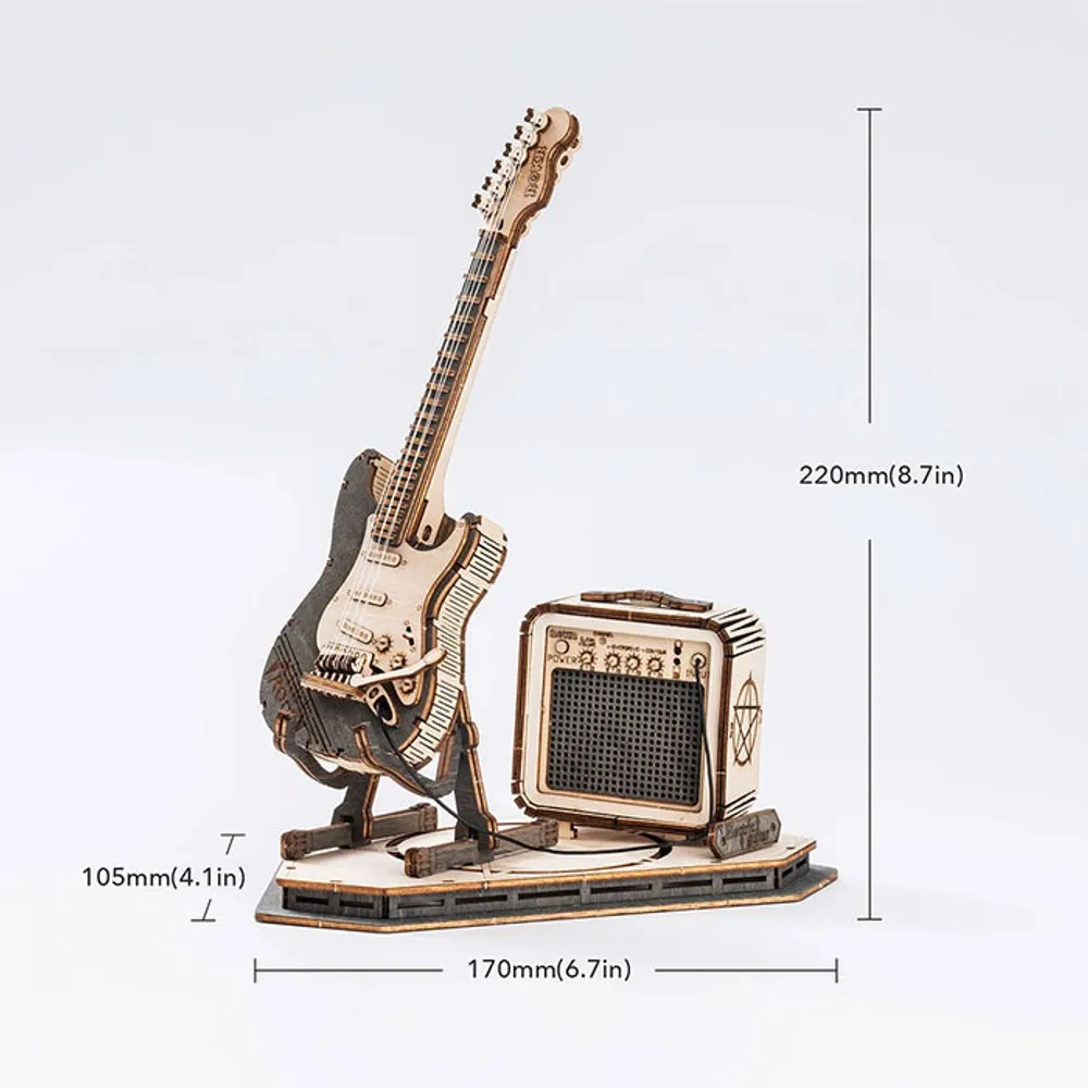 ROKR Electric Guitar Model 3D Wooden Puzzle – 140 PCS