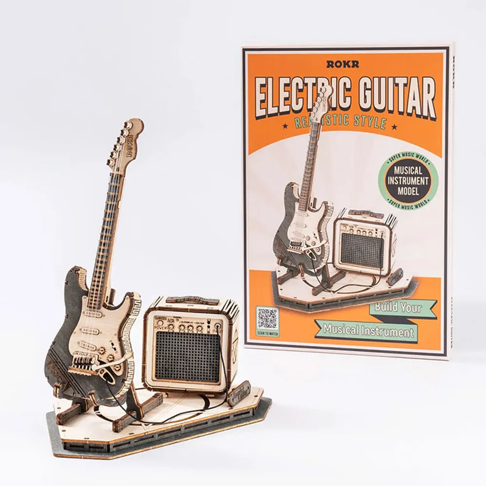 ROKR Electric Guitar Model 3D Wooden Puzzle – 140 PCS