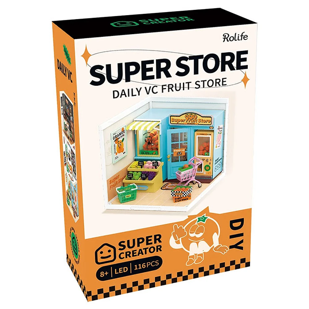 Rolife Super Creator Super Fruit Store Plastic DIY Miniature House Kit – 116 PCS