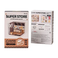 Rolife Super Creator Golden Wheat Bakery Plastic DIY Miniature House Kit – 110 PCS