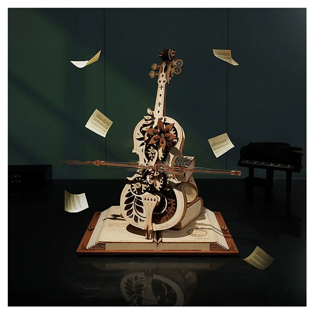 ROKR Magic Cello Mechanical Music Box 3D Wooden Puzzle – 199 PCS