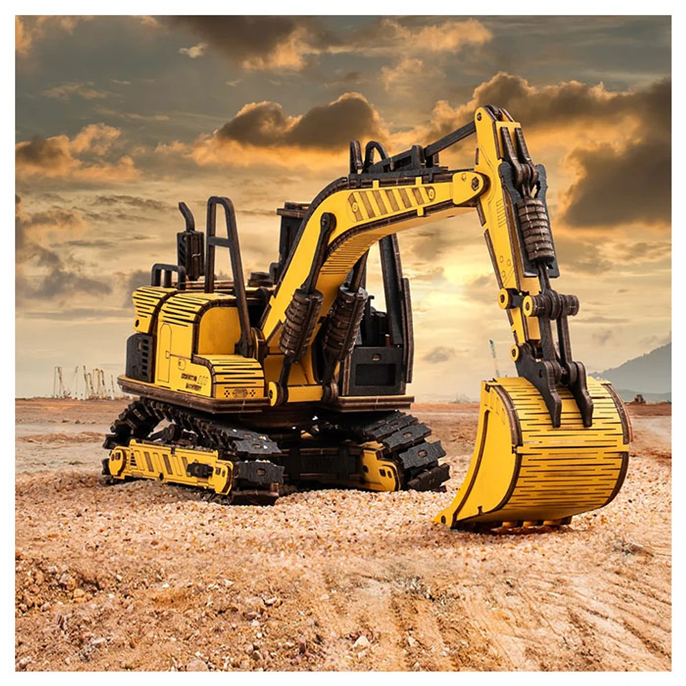 ROKR Excavator Engineering Vehicle 3D Wooden Puzzle – 395 PCS