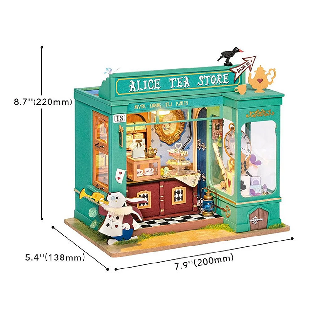 Rolife Alice’s Tea Store DIY Miniature House Kit – 136 PCS