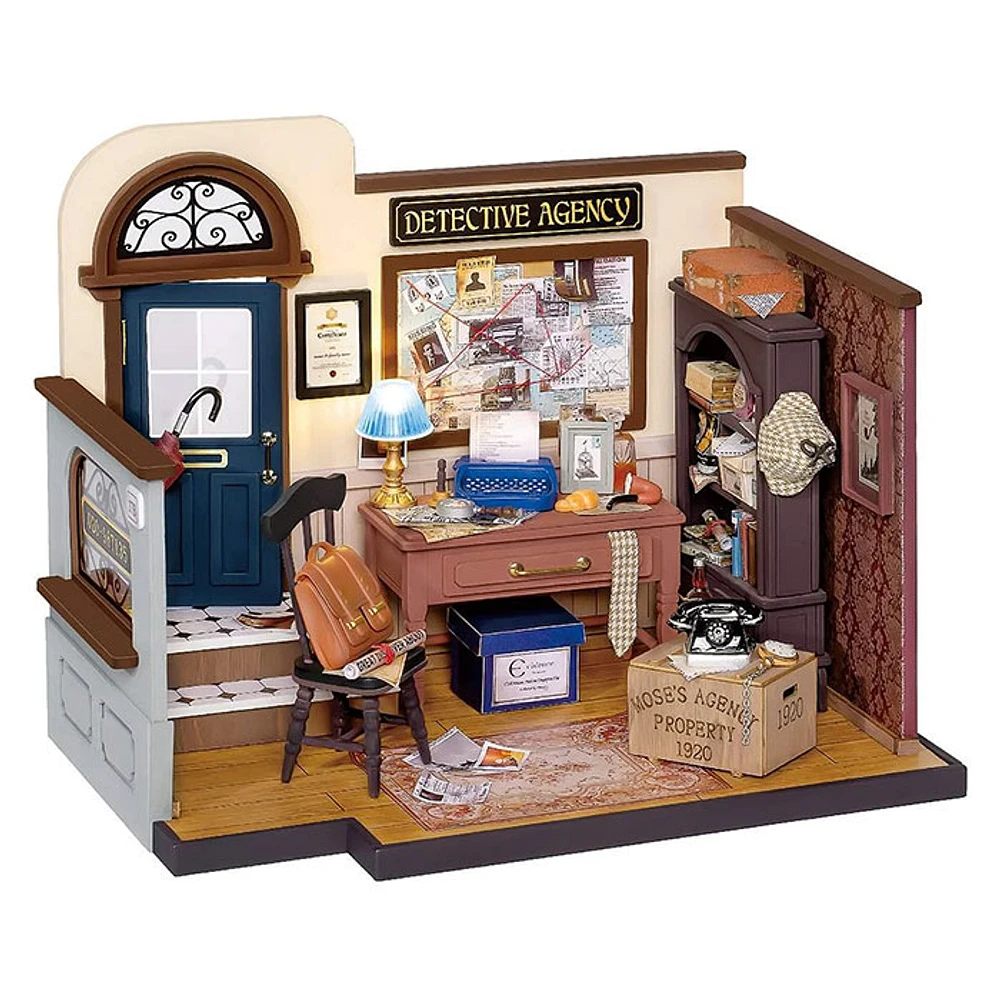 Rolife Mose’s Detective Agency DIY Miniature House Kit – 159 PCS