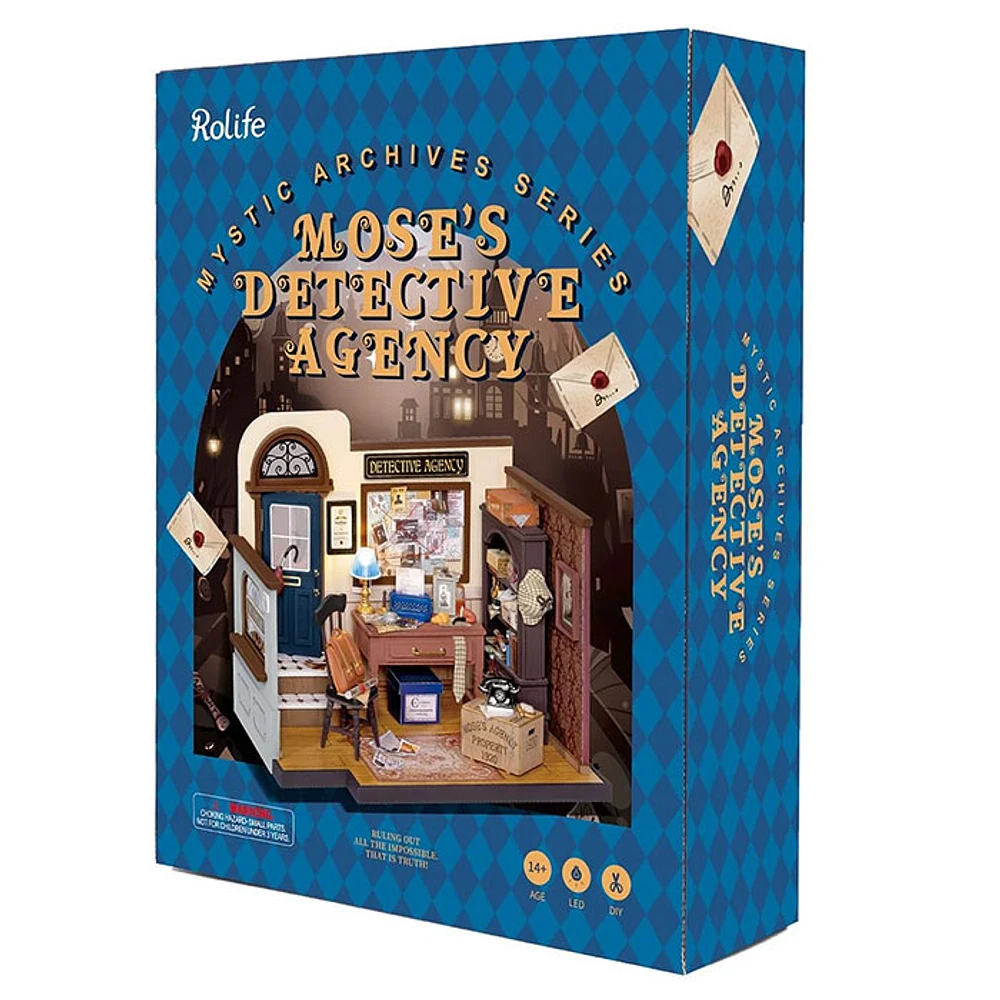 Rolife Mose’s Detective Agency DIY Miniature House Kit – 159 PCS