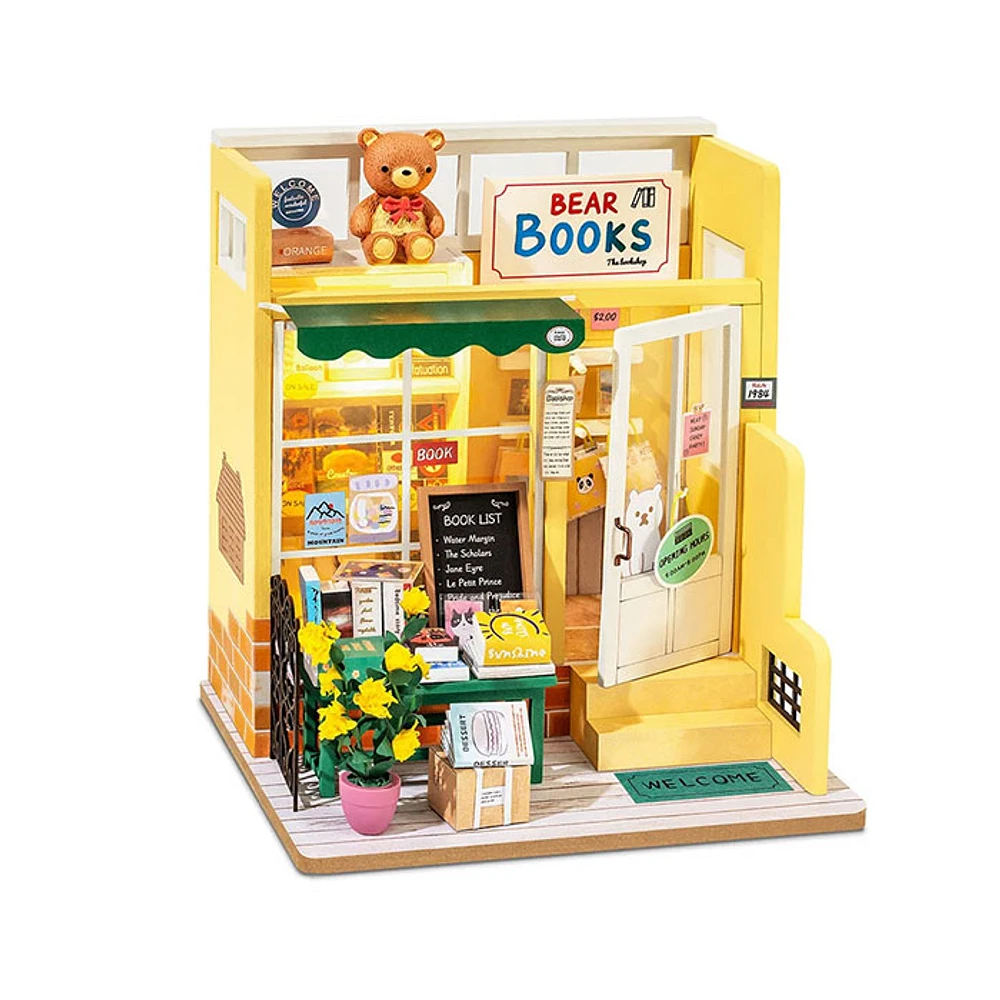 Rolife Mind-Find Bookstore DIY Miniature House – 63 PCS