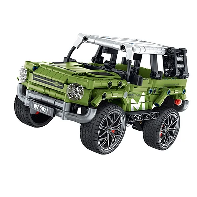 Pull Back Block Kit Off Roader with Shock Absorber – 474 Pieces