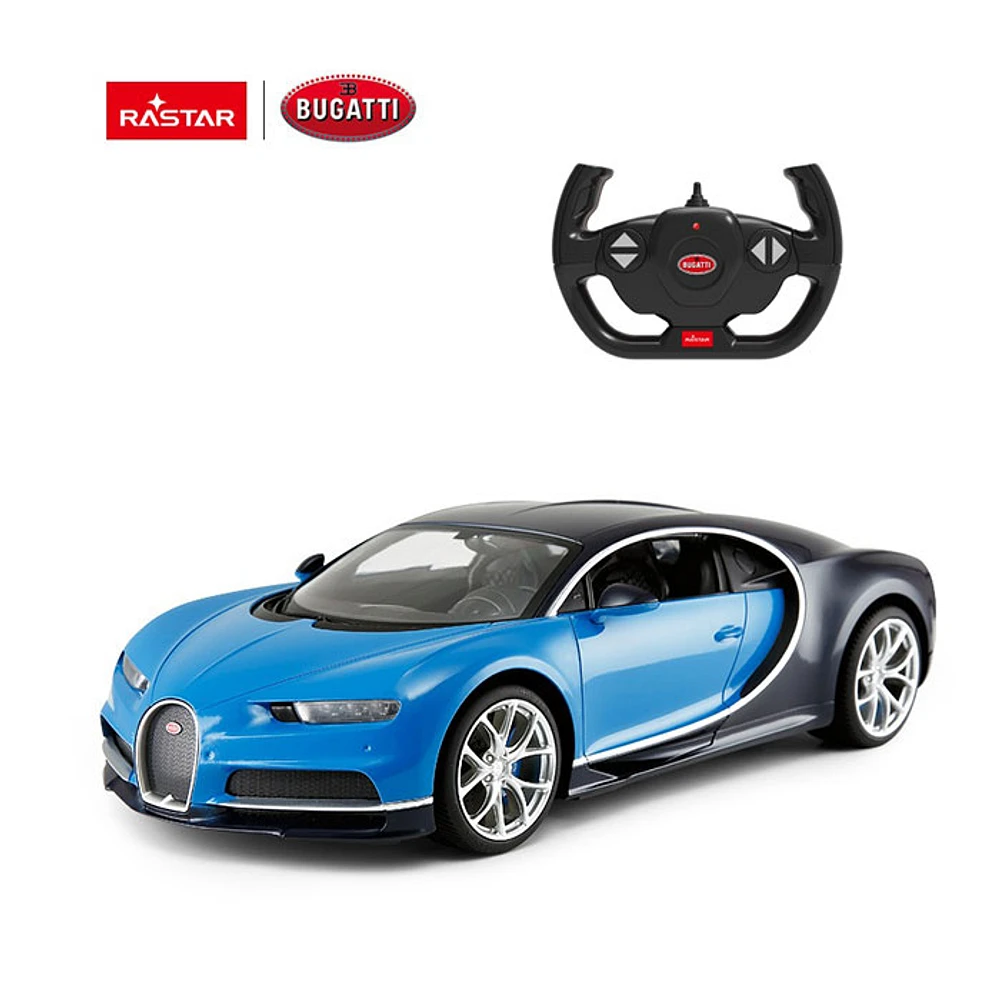 RC Car Bugatti Chiron Rastar Super Sports Car Model RC 1:14 Scale Blue