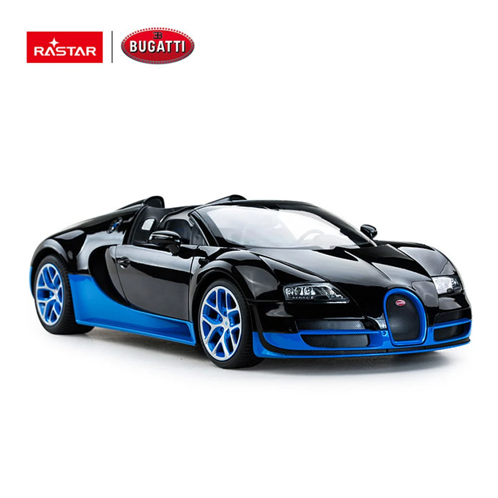 Rastar RC Bugatti Veyron 16.4 Grand Sport Vitesse Licensed RC Model Car (Black/Blue)