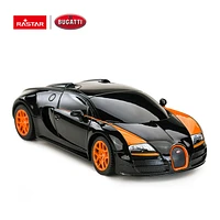 Rastar RC Car Bugatti Veyron 1.24 Grand Sport RC Toy Car Model Black/Orange