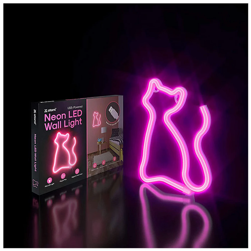 Atomi Smart Neon LED Light I Decorative Wall Art – Cat Pink