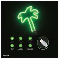 Atomi Smart Neon LED Light I Decorative Wall Art – Green Palm Tree