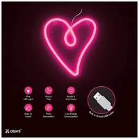 Pink Retro Heart Atomi Smart Neon LED Light Decorative Wall Art