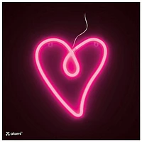 Pink Retro Heart Atomi Smart Neon LED Light Decorative Wall Art