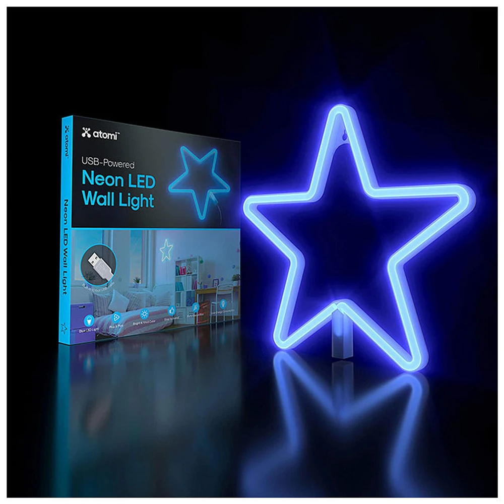 Blue Star Atomi Smart Neon LED Light Decorative Wall Art