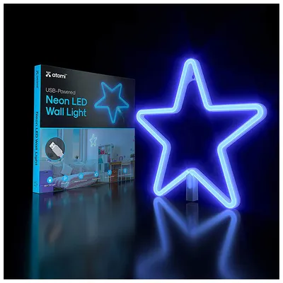 Atomi Smart Neon LED Light I Decorative Wall Art - Blue Star