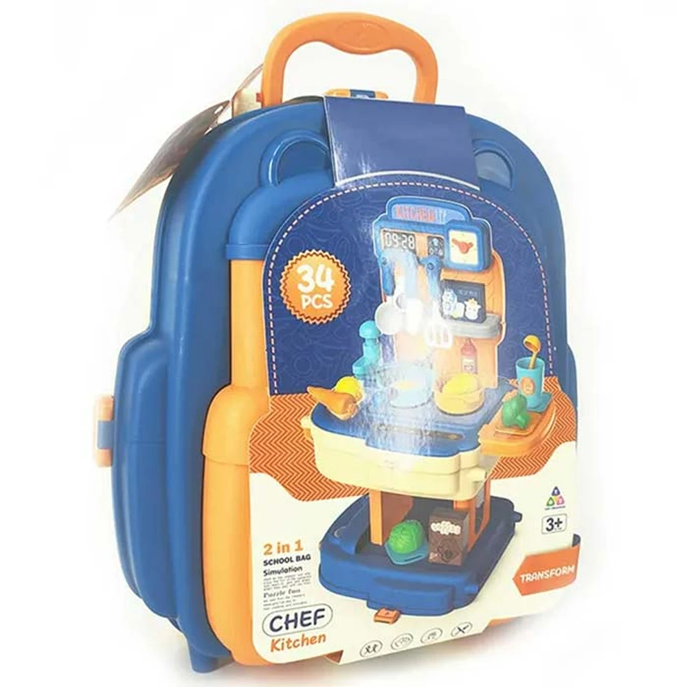 Kitchen Chef Playset with Portable Backpack